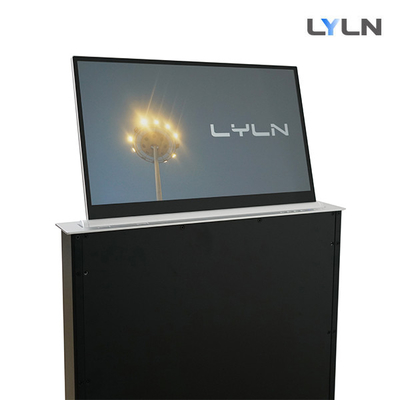 Brushed Aluminum Retractable Monitor For Video Conference Room