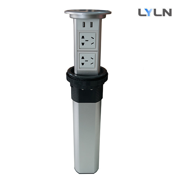 Anti Collision Motorized Retractable Table Socket With Wireless Charger